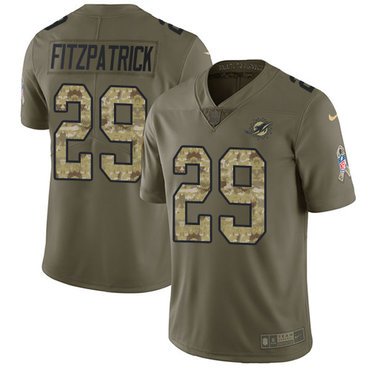 Nike Dolphins #29 Minkah Fitzpatrick Olive Camo Youth Stitched NFL Limited 2017 Salute to Service Jersey inbean