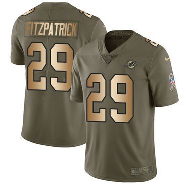 Nike Dolphins #29 Minkah Fitzpatrick Olive Gold Youth Stitched NFL Limited 2017 Salute to Service Jersey inbean