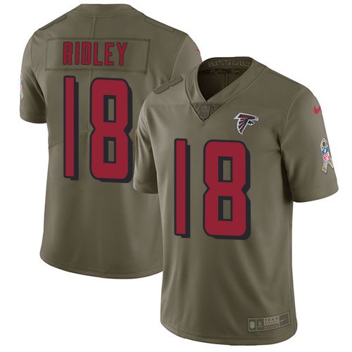 Nike Falcons #18 Calvin Ridley Olive Youth Stitched NFL Limited 2017 Salute to Service Jersey inbean