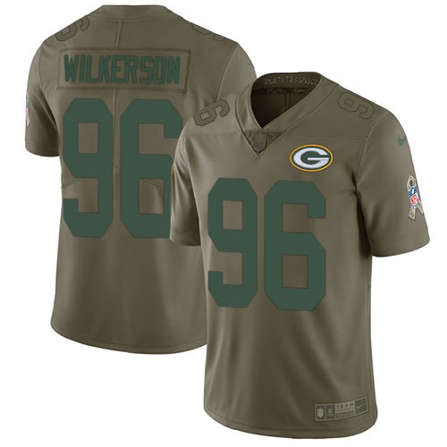 Nike Packers #96 Muhammad Wilkerson Olive Youth Stitched NFL Limited 2017 Salute to Service Jersey inbean