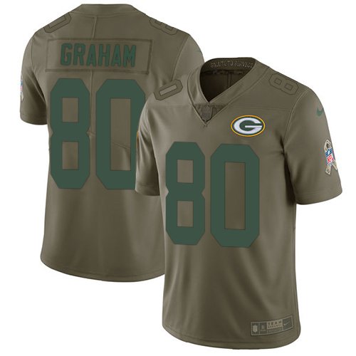 Nike Packers #80 Jimmy Graham Olive Youth Stitched NFL Limited 2017 Salute to Service Jersey inbean