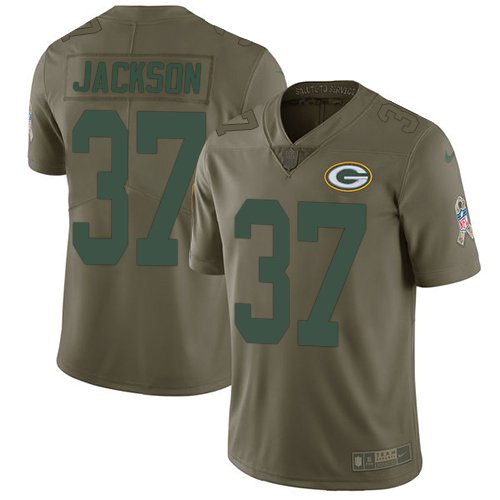 Nike Packers #37 Josh Jackson Olive Youth Stitched NFL Limited 2017 Salute to Service Jersey inbean