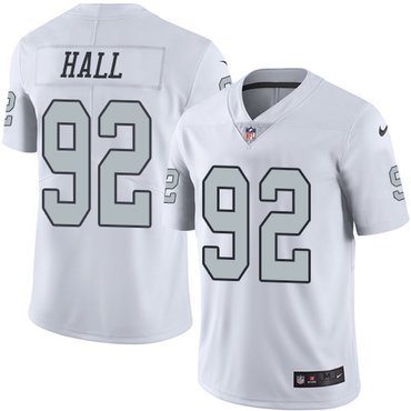 Nike Raiders #92 P.J. Hall White Youth Stitched NFL Limited Rush Jersey inbean