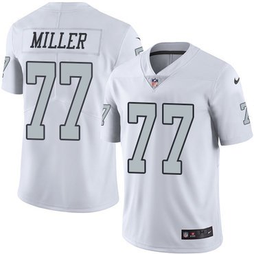 Nike Raiders #77 Kolton Miller White Youth Stitched NFL Limited Rush Jersey inbean