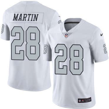 Nike Raiders #28 Doug Martin White Youth Stitched NFL Limited Rush Jersey inbean