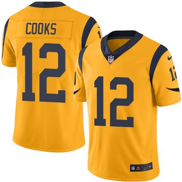 Nike Rams #12 Brandin Cooks Gold Youth Stitched NFL Limited Rush Jersey inbean