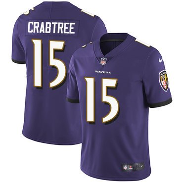 Nike Ravens #15 Michael Crabtree Purple Team Color Youth Stitched NFL Vapor Untouchable Limited Jersey inbean