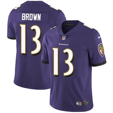 Nike Ravens #13 John Brown Purple Team Color Youth Stitched NFL Vapor Untouchable Limited Jersey inbean