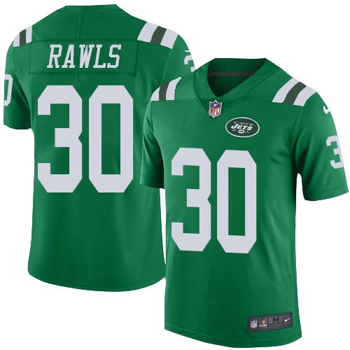 Youth Nike Jets #30 Thomas Rawls Green Stitched NFL Limited Rush Jersey inbean