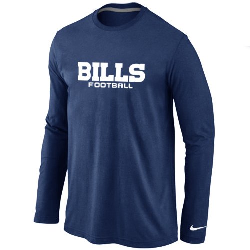 Nike Buffalo Bills Authentic font Long Sleeve T-Shirt D.Blue inbean