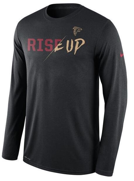 Nike Falcons Black Rise Up Men's Long Sleeve T-Shirt inbean