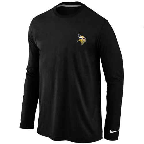 Minnesota Vikings Logo Long Sleeve T-Shirt Black inbean