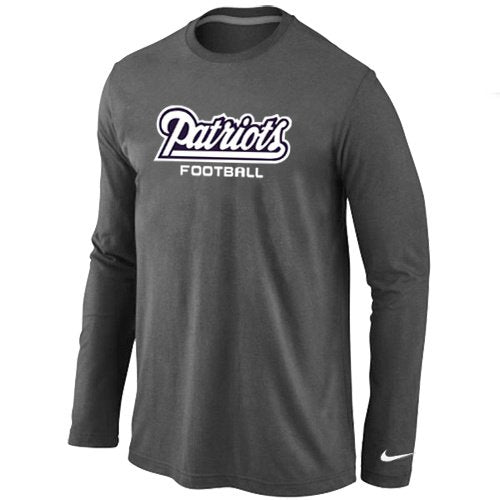 Nike New England Patriots Authentic font Long Sleeve T-Shirt D.Grey inbean