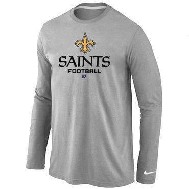 Nike New Orleans Saints Critical Victory Long Sleeve T-Shirt Grey inbean