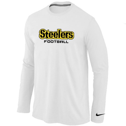 Nike Pittsburgh Steelers Authentic font Long Sleeve T-Shirt White inbean