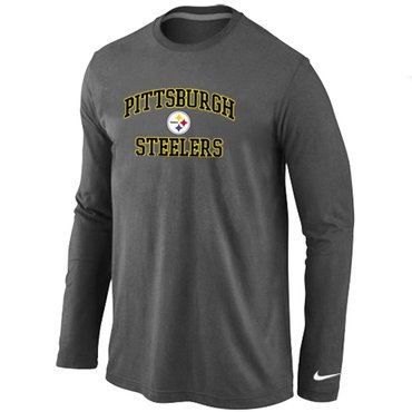 Nike Pittsburgh Steelers Heart & Soul Long Sleeve T-Shirt D.Grey inbean