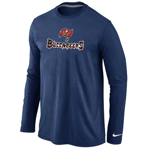 Nike Tampa Bay Buccaneers Authentic Logo Long Sleeve T-Shirt D.Blue inbean