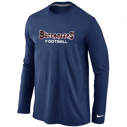 Nike Tampa Bay Buccaneers font Long Sleeve T-Shirt D.Blue inbean