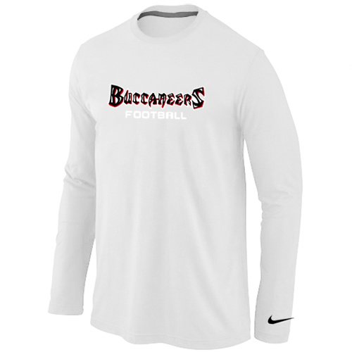 Nike Tampa Bay Buccaneers font Long Sleeve T-Shirt White inbean