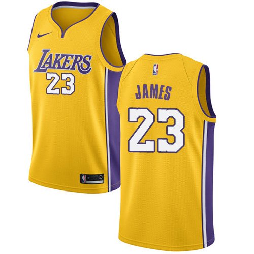 Youth Nike Los Angeles Lakers #23 LeBron James Gold NBA Swingman Icon Edition Jersey inbean