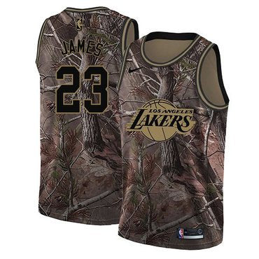 Youth Nike Los Angeles Lakers #23 LeBron James Camo NBA Swingman Realtree Collection Jersey inbean