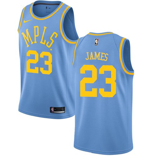 Youth Nike Los Angeles Lakers #23 LeBron James Royal Blue NBA Swingman Hardwood Classics Jersey inbean