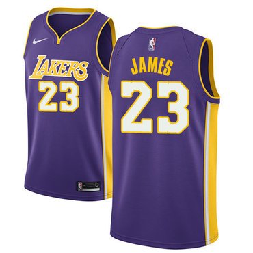 Youth Nike Los Angeles Lakers #23 LeBron James Purple NBA Swingman Statement Edition Jersey inbean