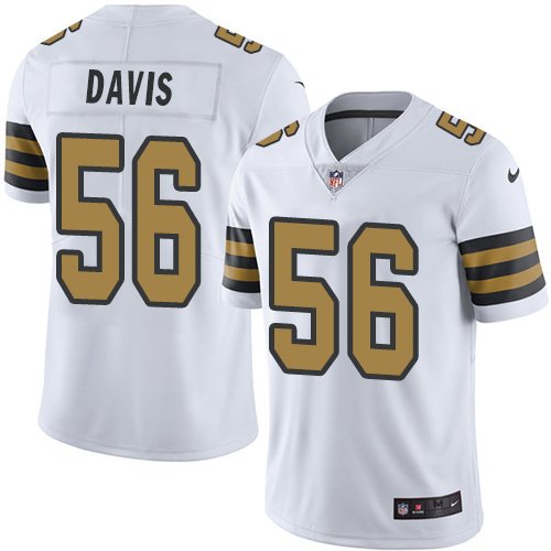 Nike Saints #56 DeMario Davis White Youth Stitched NFL Limited Rush Jersey inbean