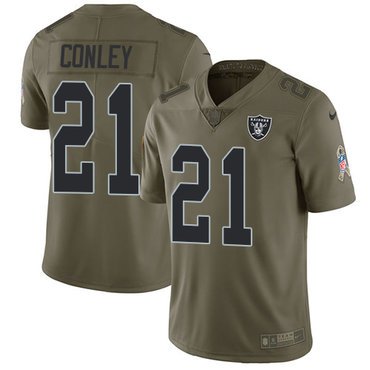 Nike Raiders #21 Gareon Conley Olive Youth Stitched NFL Limited 2017 Salute to Service Jersey inbean