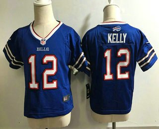 Toddler Buffalo Bills #12 Jim Kelly Retired Royal Blue Stitched NFL Nike Game Jersey inbean