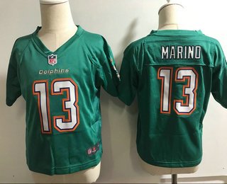 Toddler Miami Dolphins #13 Dan Marino Aqua Green Alternate Stitched NFL Nike Game Jersey inbean