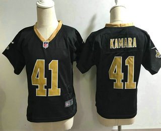 Toddler New Orleans Saints #41 Alvin Kamara Black Team Color Stitched NFL Nike Game Jersey inbean