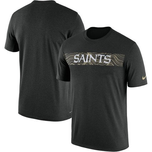 New Orleans Saints Nike Black Sideline Seismic Legend T-Shirt inbean