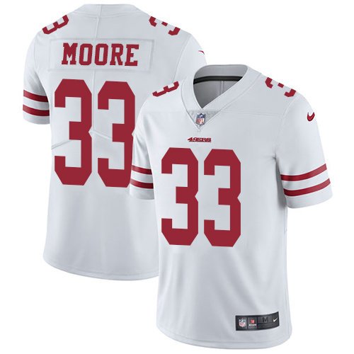 Youth Nike 49ers 33 Tarvarius Moore White Stitched NFL Vapor Untouchable Limited Jersey inbean