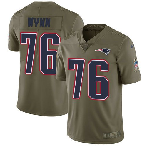 Kids Nike Patriots 76 Isaiah Wynn Olive Stitched NFL Limited 2017 Salute To Service Jersey inbean