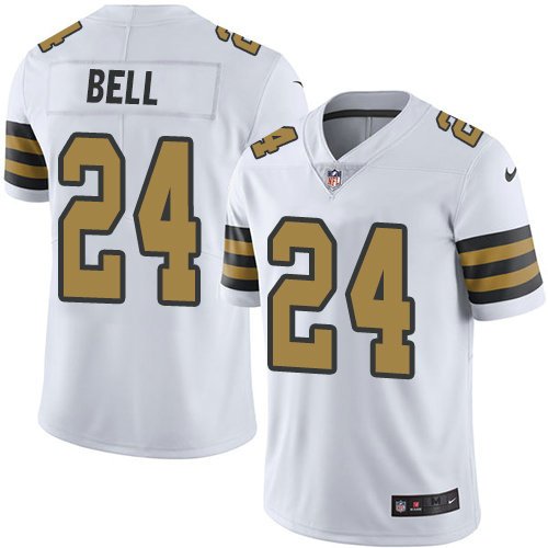 Kids Nike Saints 24 Vonn Bell White Stitched NFL Limited Rush Jersey inbean