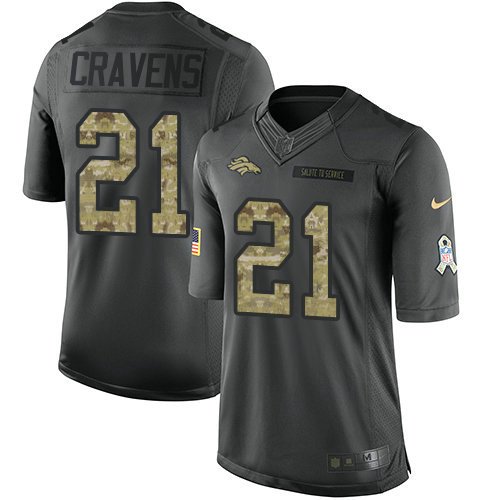 Youth Nike Broncos 21 Su'a Cravens Black Stitched NFL Limited 2016 Salute to Service Jersey inbean