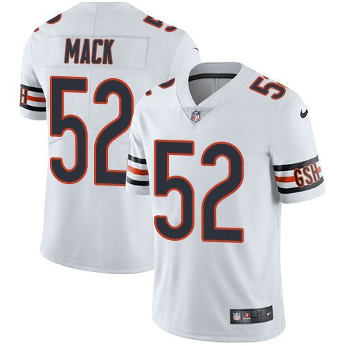 Youth Nike Bears 52 Khalil Mack White Stitched NFL Vapor Untouchable Limited Jersey inbean