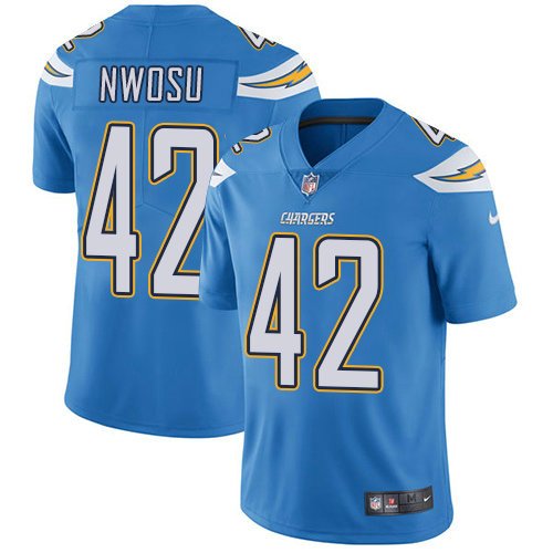 Youth Nike Chargers 42 Uchenna Nwosu Electric Blue Alternate Stitched NFL Vapor Untouchable Limited Jersey inbean