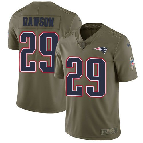 Youth Nike Patriots 29 Duke Dawson Olive Stitched NFL Limited 2017 Salute To Service Jersey inbean