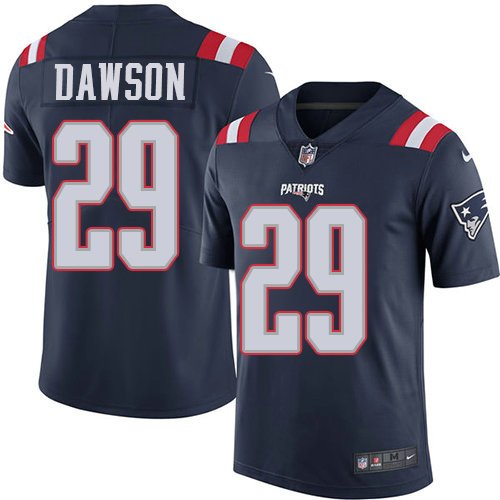 Youth Nike Patriots 29 Duke Dawson Navy Blue Stitched NFL Limited Rush Jersey inbean