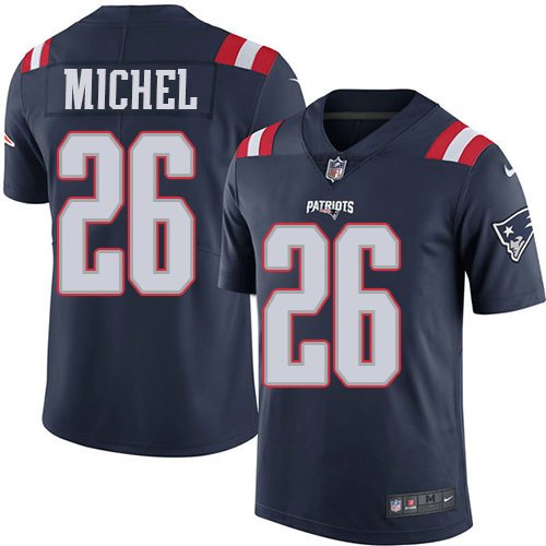 Youth Nike Patriots 26 Sony Michel Navy Blue Stitched NFL Limited Rush Jersey inbean