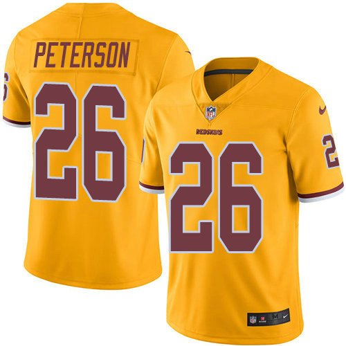 Youth Nike Redskins 26 Adrian Peterson Gold Stitched NFL Limited Rush Jersey inbean