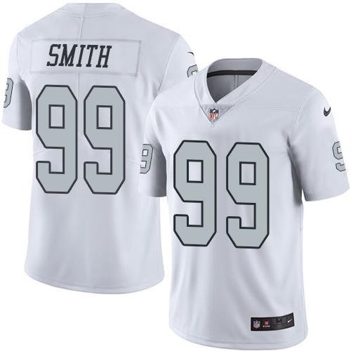 Youth Nike Oakland Raiders 99 Aldon Smith White Stitched NFL Limited Rush Jersey inbean