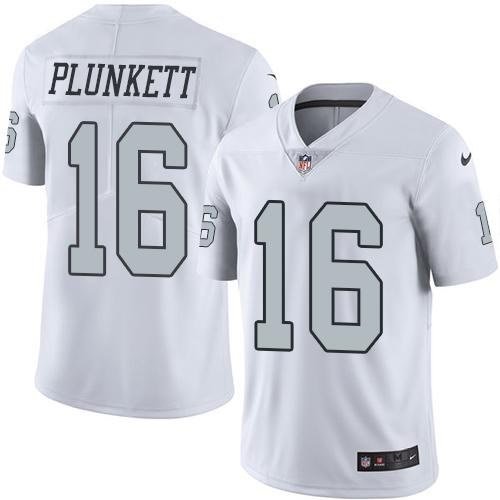 Youth Nike Oakland Raiders 16 Jim Plunkett White Stitched NFL Limited Rush Jersey inbean