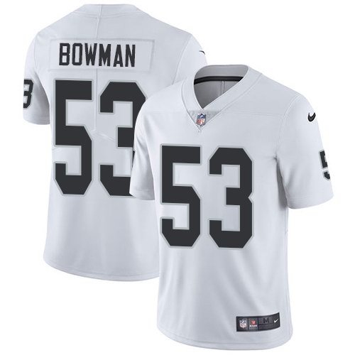 Youth Nike Oakland Raiders 53 NaVorro Bowman White Stitched NFL Vapor Untouchable Limited Jersey inbean