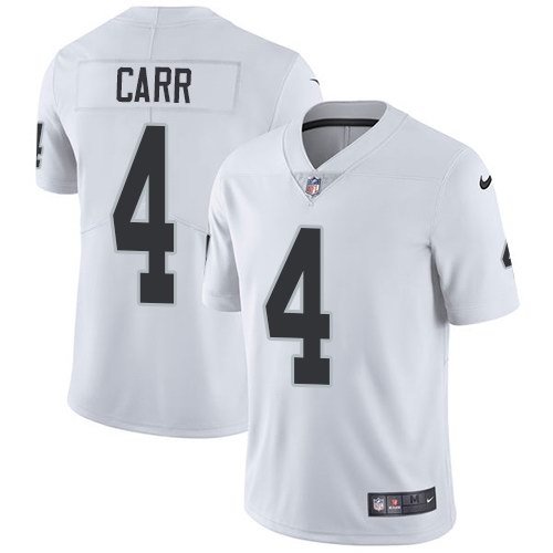 Youth Nike Oakland Raiders 4 Derek Carr White Stitched NFL Vapor Untouchable Limited Jersey inbean