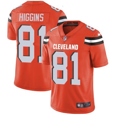 Youth Nike Cleveland Browns #81 Rashard Higgins Orange Alternate Vapor Untouchable Limited Player NFL Jersey inbean