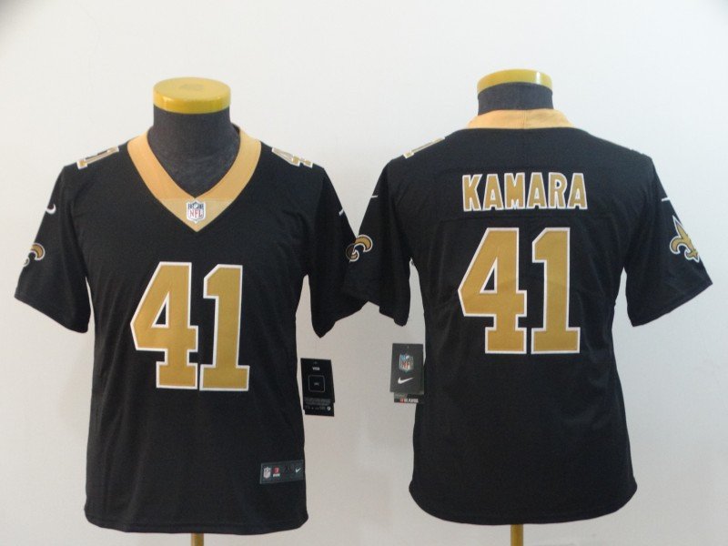 Youth Nike Saints 41 Alvin Kamara Black Vapor Untouchable Limited Jersey inbean