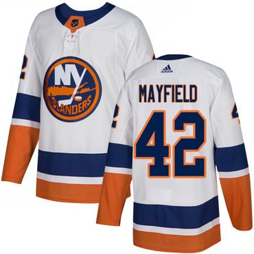 Youth New York Islanders #42 Scott Mayfield Reebok White Away Authentic NHL Jersey inbean